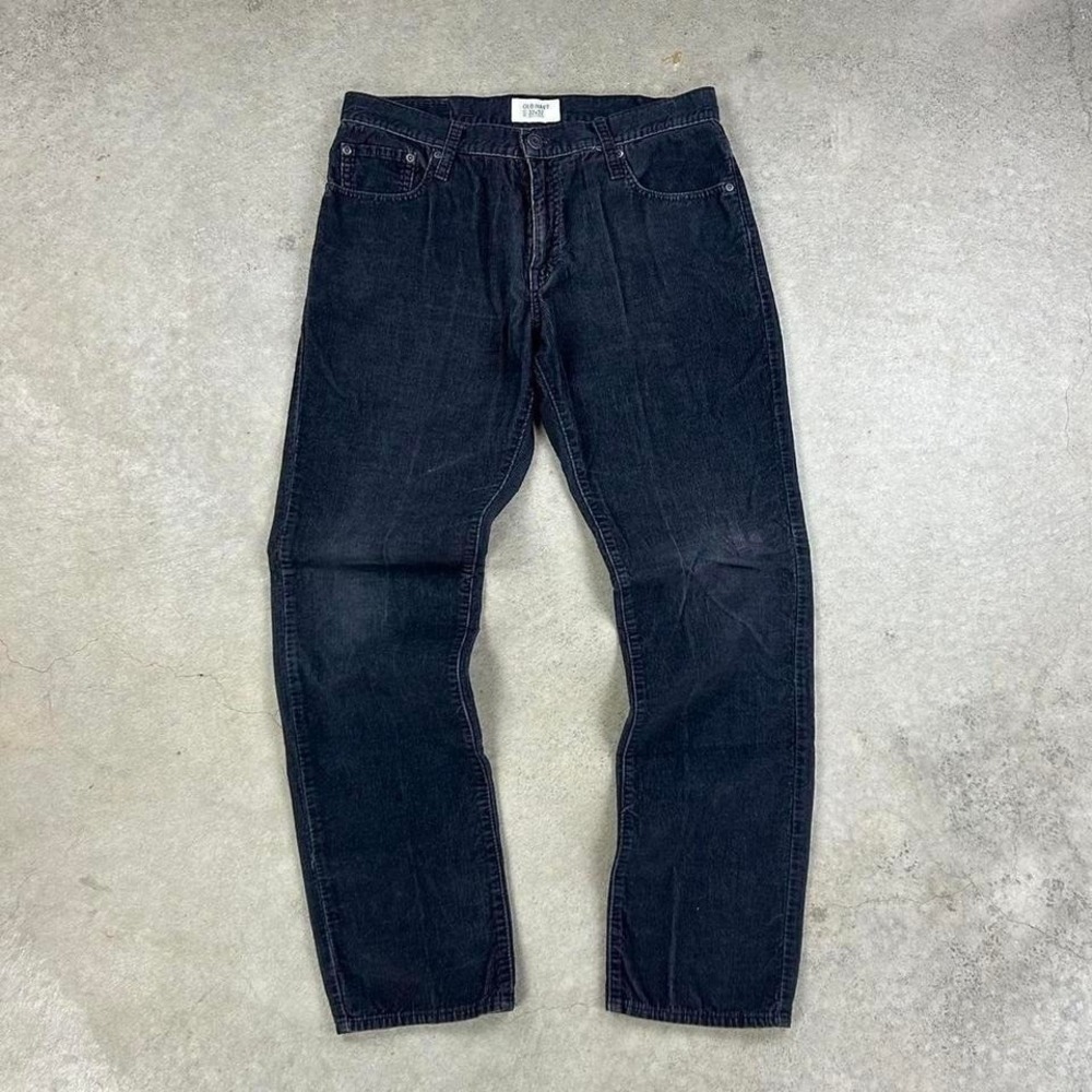 Vintage Old Navy Corduroy Pants Size 32x32 Black Straight Leg Wide Wale
